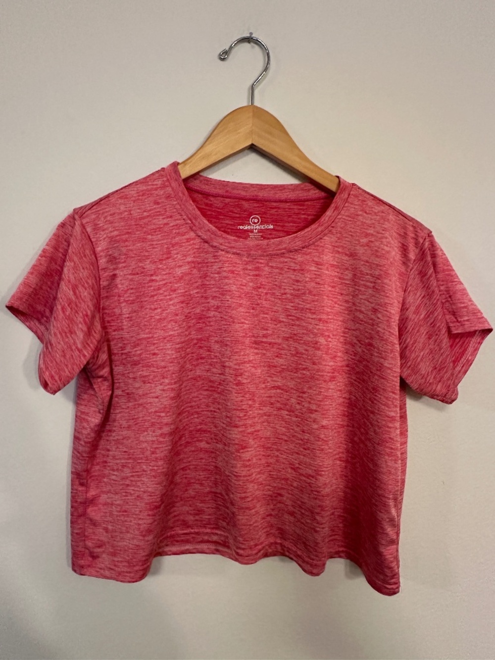 Real Essentials Pink Heather Short Sleeve Active Tee Women's M